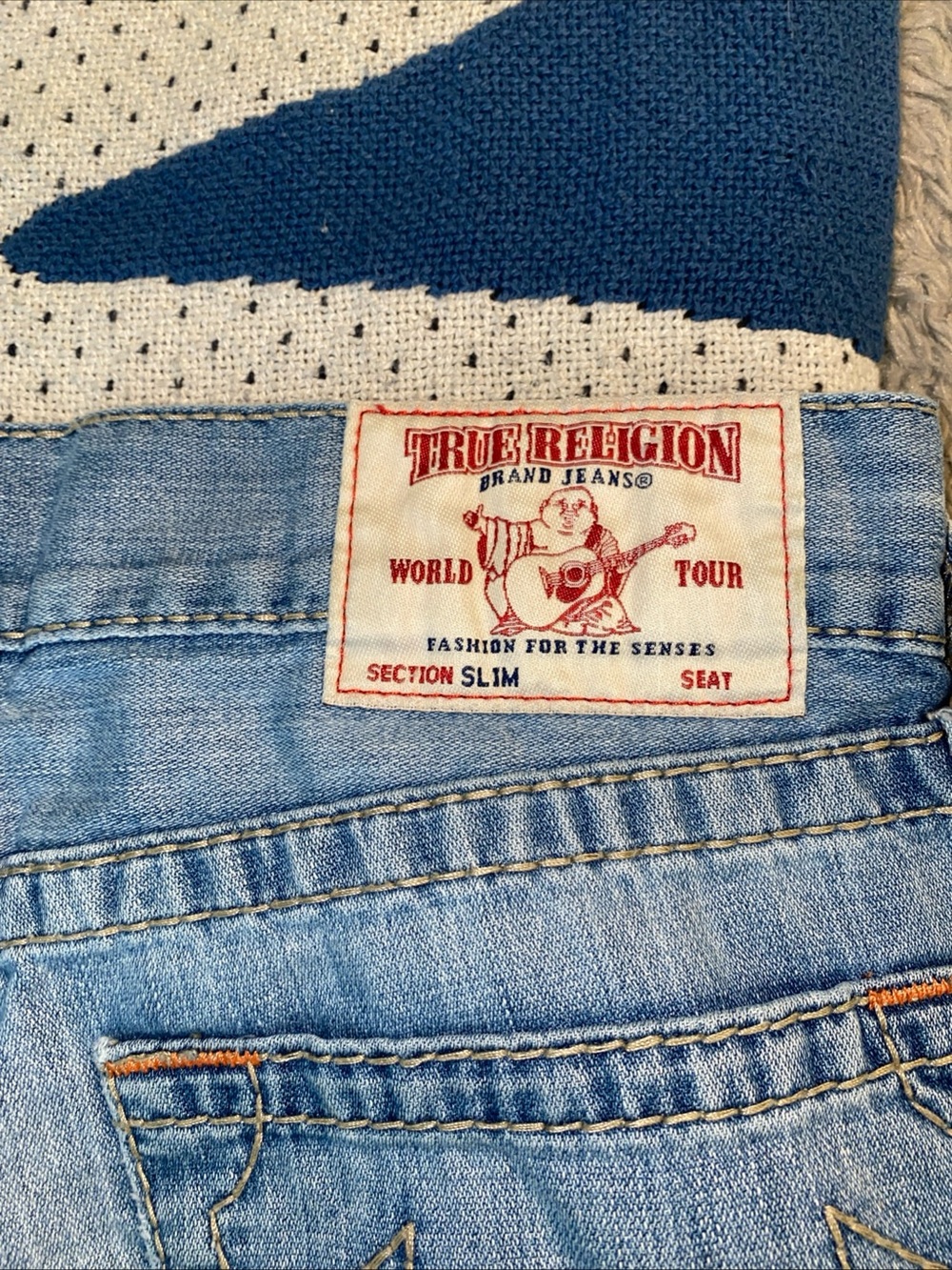 True Religion Section Slim Jeans Mens 31 Light Wash Denim